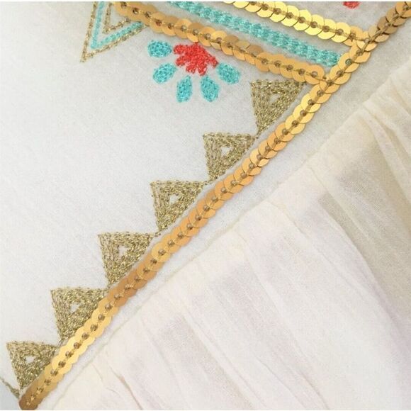 Aphorism Girls Ivory Sleeveless Dress Embroidered Bodice Sequin Details SZ 6X - Picture 7 of 10